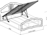 Кровать №2  с основанием подъемная 1,4 «Тиффани» Рельеф пастель (Изображение 2)