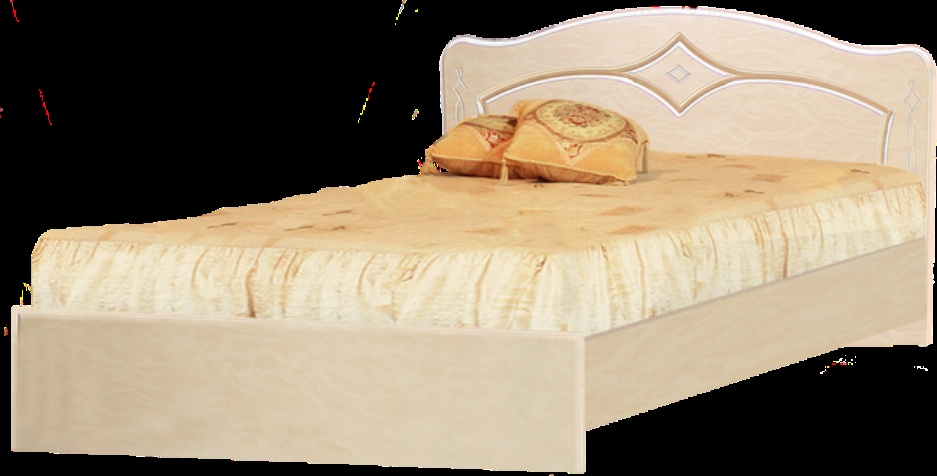 Кровать №2 с основанием 1,6 «Классика» Жемчуг глянец