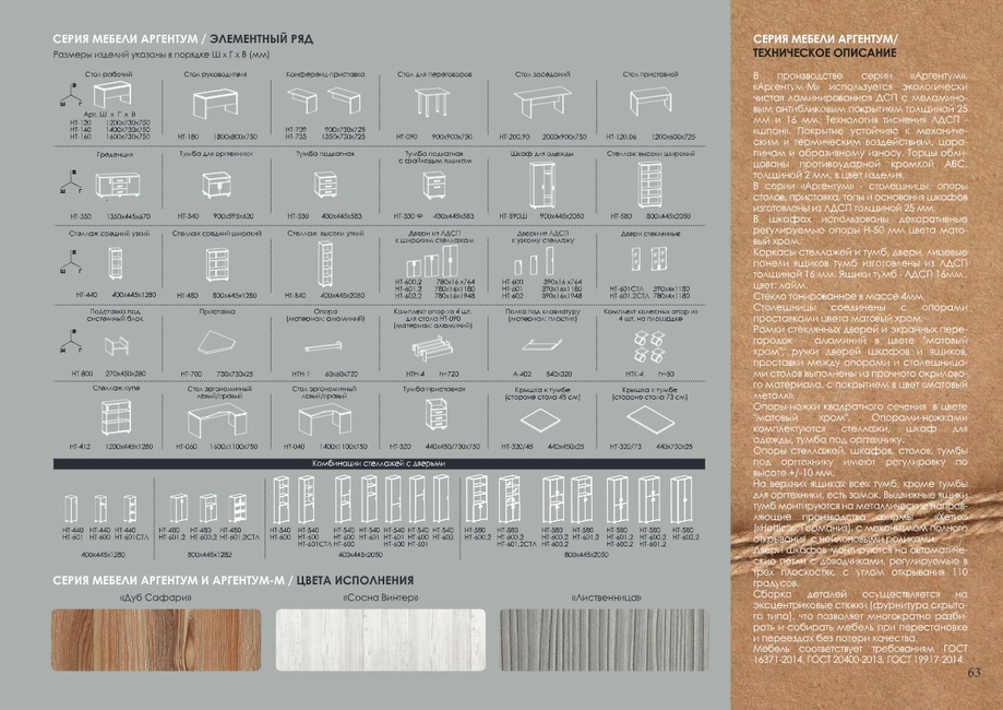 "Аргентум" серия мебели для персонала,кабинета и переговорных комнат