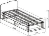 Кровать 0,8 с ящиками с основанием №23 «Статус» Вудлайн (Изображение 2)