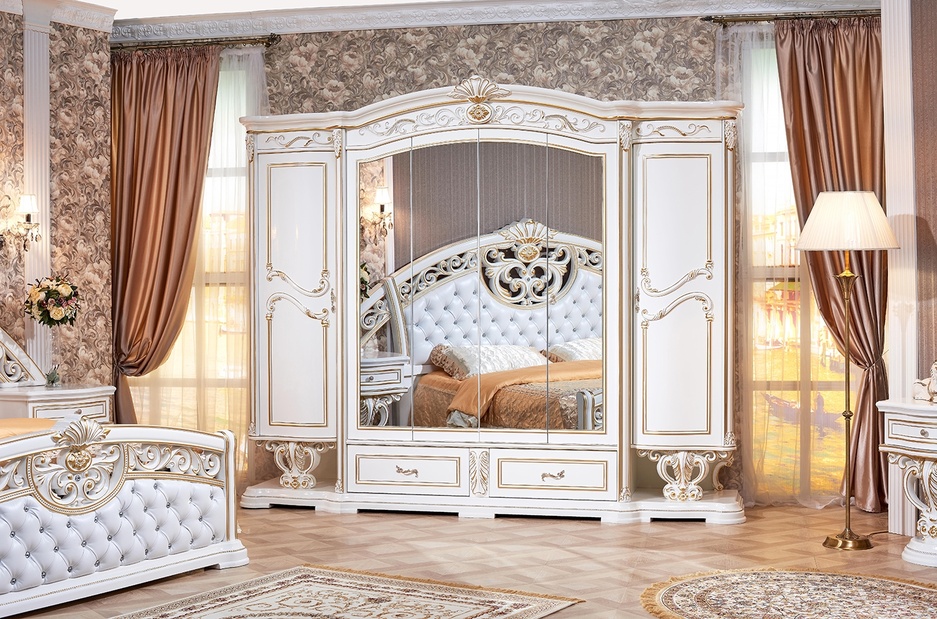 Спальный гарнитур «Марелла» Белый с золотом