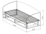 Кровать 0,8 с ящиками с основанием №10 «Эльф» Ясень шимо темный (Изображение 2)