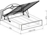 Кровать №2 с основанием подъемная 1,6 «Классика» Жемчуг глянец (Изображение 2)