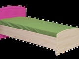 Кровать 0,8 с основанием №9 «Акварель» Ваниль фуксия (Изображение 1)