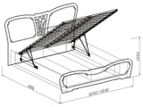 Кровать №1  с основанием подъемная 1,4 «Тиффани» Рельеф пастель (Изображение 2)