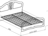 Кровать №2  с основанием 1,6 «Тиффани» Рельеф пастель (Изображение 2)