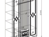 Шкаф 3х дв. «Классика» Жемчуг глянец (Изображение 2)