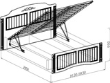 Кровать  с основанием подъемная 1,4 «Николь» Рельеф пастель (Изображение 2)