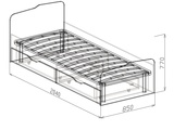 Кровать 0,8 с ящиками с основанием №9 «Эльф» Ясень шимо темный (Изображение 2)