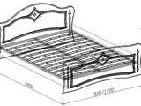 Кровать №1 с основанием 1,4 «Классика» Жемчуг глянец (Изображение 2)